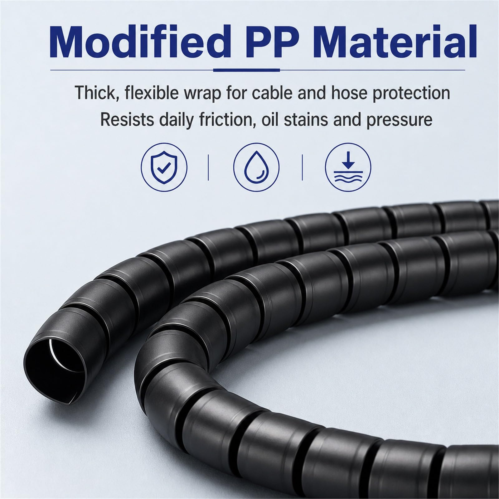 Gaine De Tuyau en Spirales,Gaine Protection Cable Spirales,Protection Tuyau Flexible Spirales Enroulement,Installation Facile,pour Luminaires ExtéRieurs