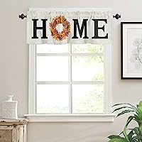 Vista 119 de Cenefa de cocina para ventanas, Día de la Independencia, pentagrama, textura de arpillera a cuadros, semitransparente, con bolsillo para barra