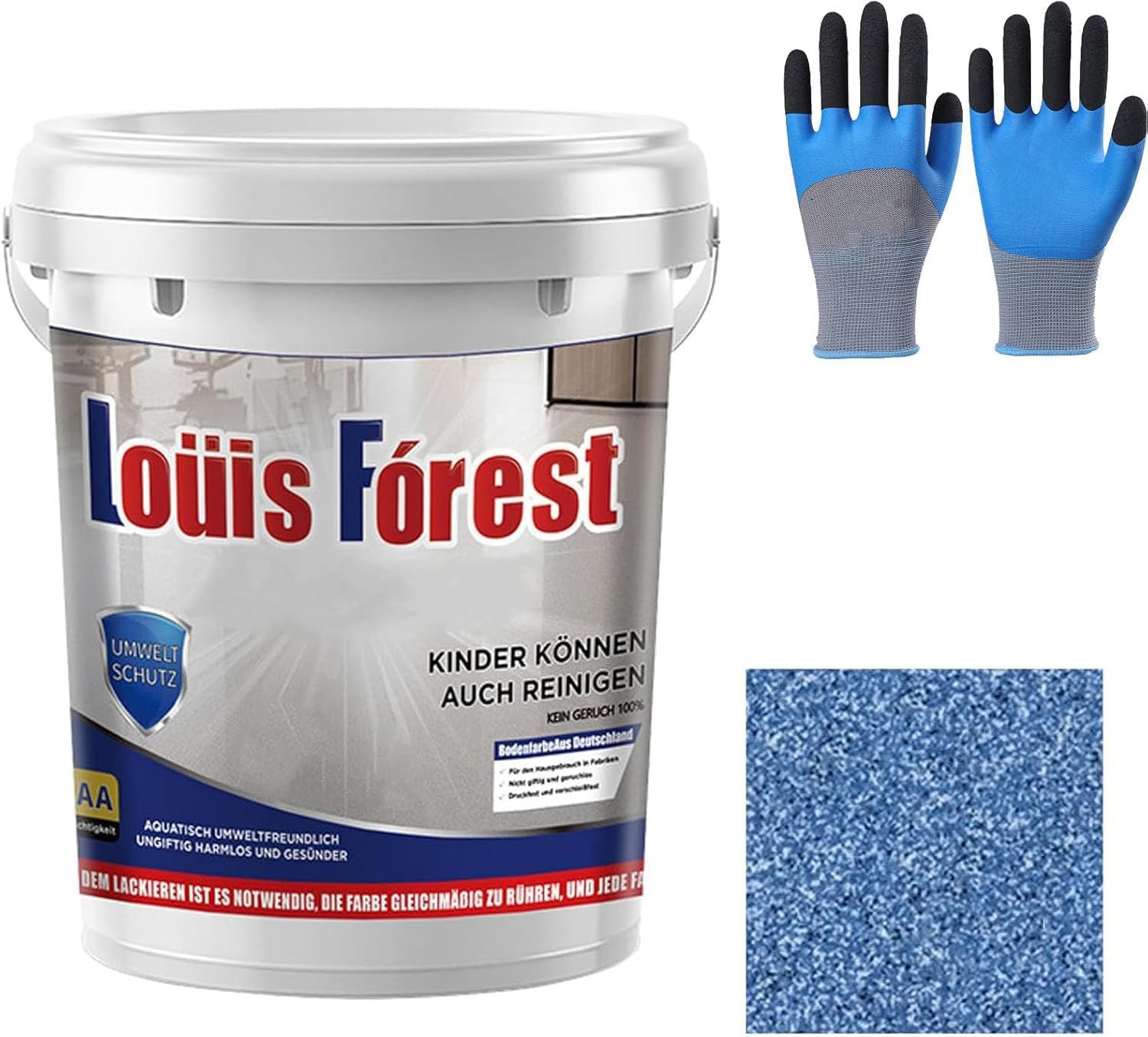Epoxy Colored Sand Floor Paint, Epoxy Colored Sand Self Leveling Coating, Louis Forest Epoxy Floor Paint, for High Gloss Marble Effect Garage Coating (Blue)