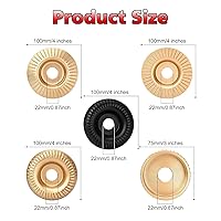 Vista 2 de Juego de 5 discos de molienda de madera para amoladora angular Ruedas de moldeo de madera de 4 o 4 1/2 pulgadas para amoladoras de tocones, eje