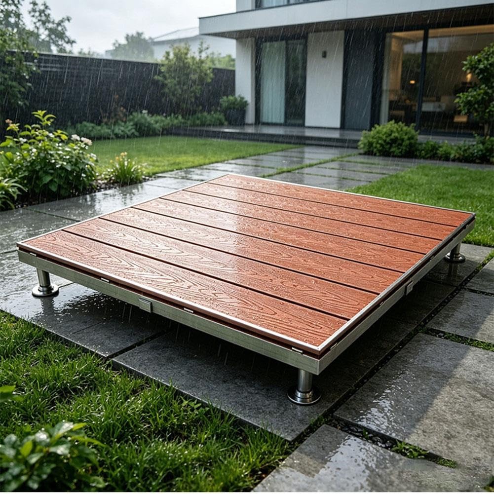 Erhöhte Terrassenplattform, 84 x 84 cm Modulares Schwimmendes Deck Set