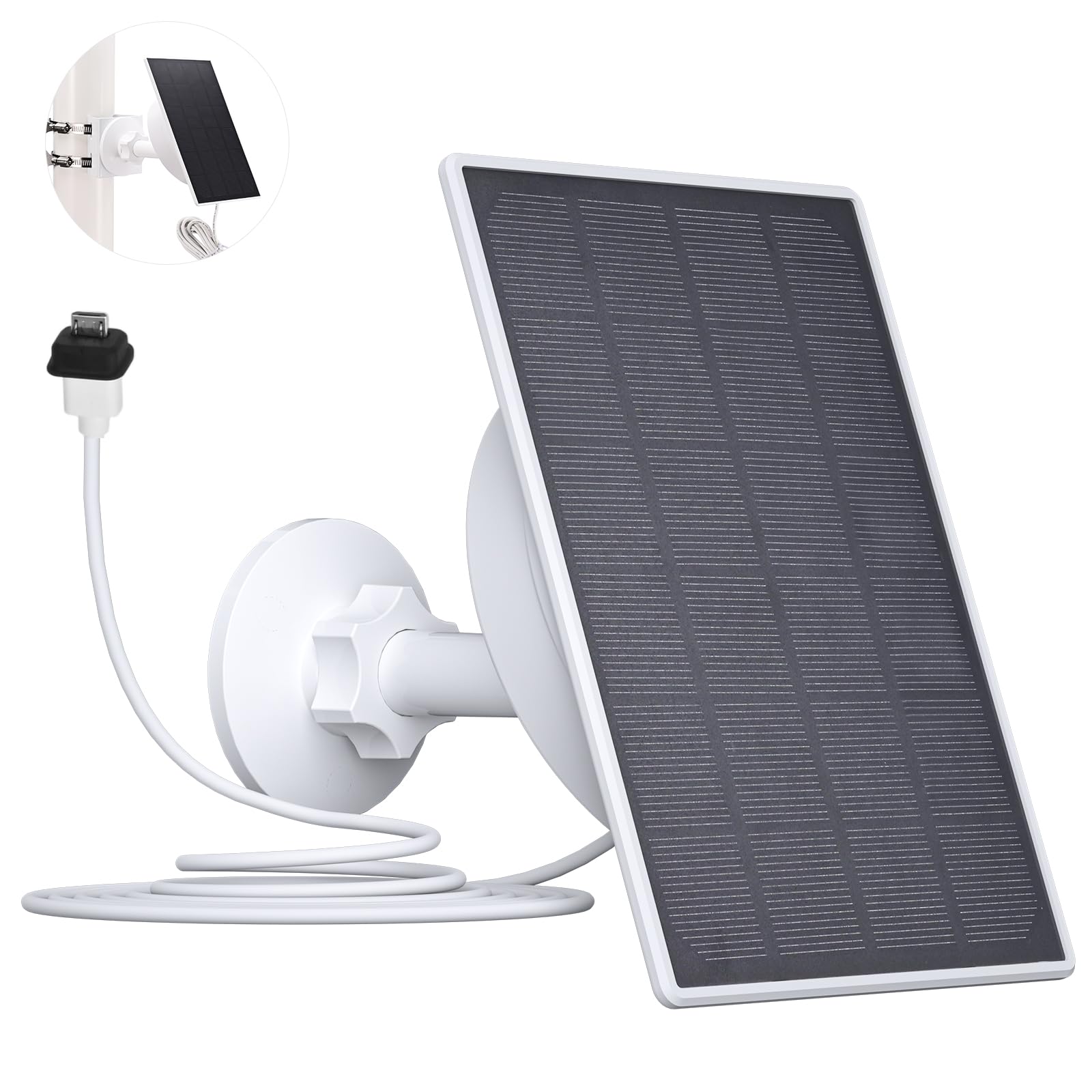 VUEBEE3W Solar Panel for Security Camera, USB Solar Panel Compatible with Blink XT/XT2 & Outdoor Cameras, Blink Outdoor 4 (4th Gen) Cameras, Wyze Camera Outdoor, and Eufy Cameras