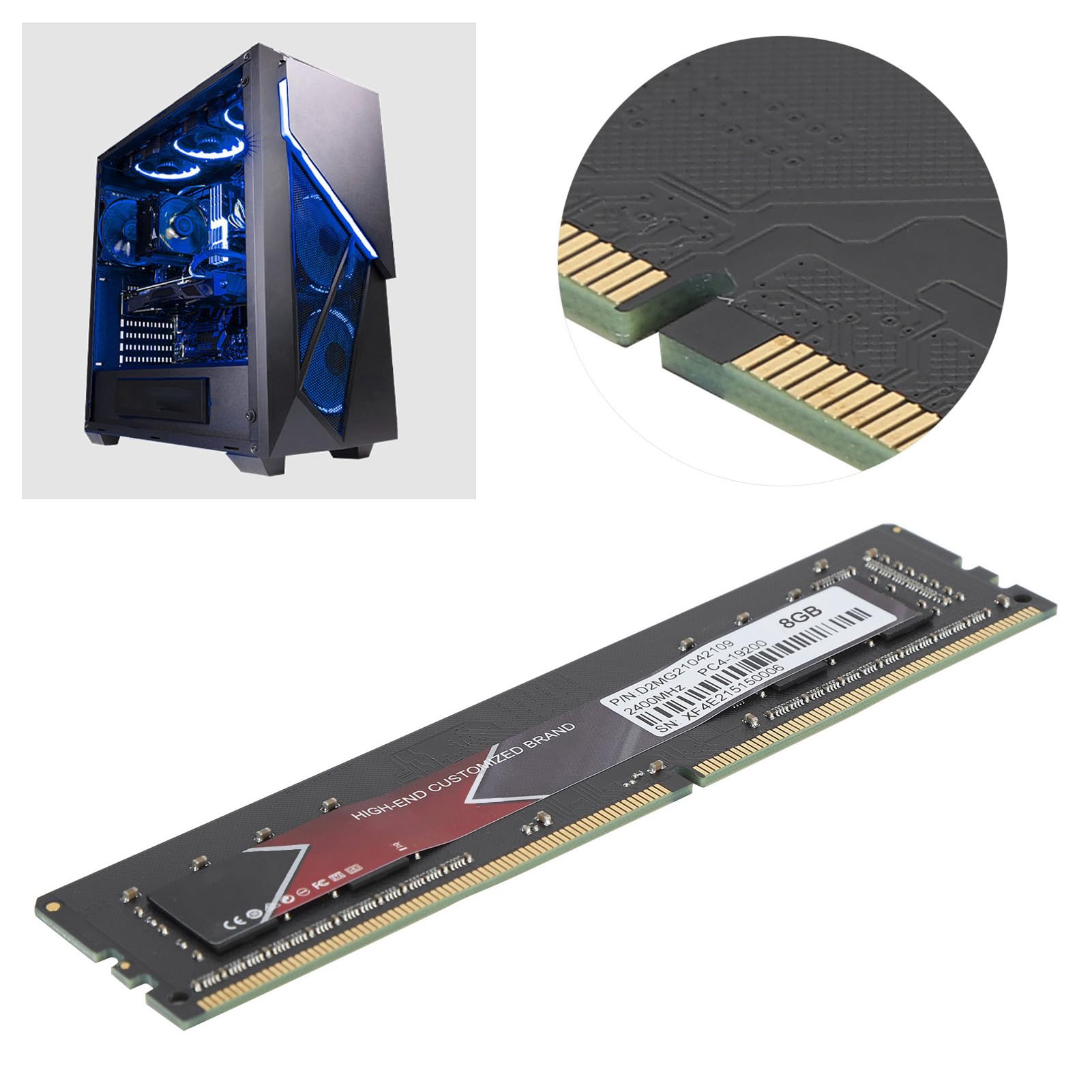 DDR4 RAM Ultra Cienki Stop Aluminium PC4-19200 Uruchom Dane Komputerowe dla Pamięci Stacjonarnej / 8 GB (8 GB)