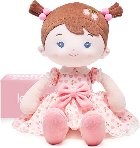 Miniatura 9 de LeyaDoll Muñeca de bebé suave de felpa (40.6 cm), mi primera muñeca de trapo para bebé para niña de 1 año, regalo de cumpleaños, juguetes de peluche