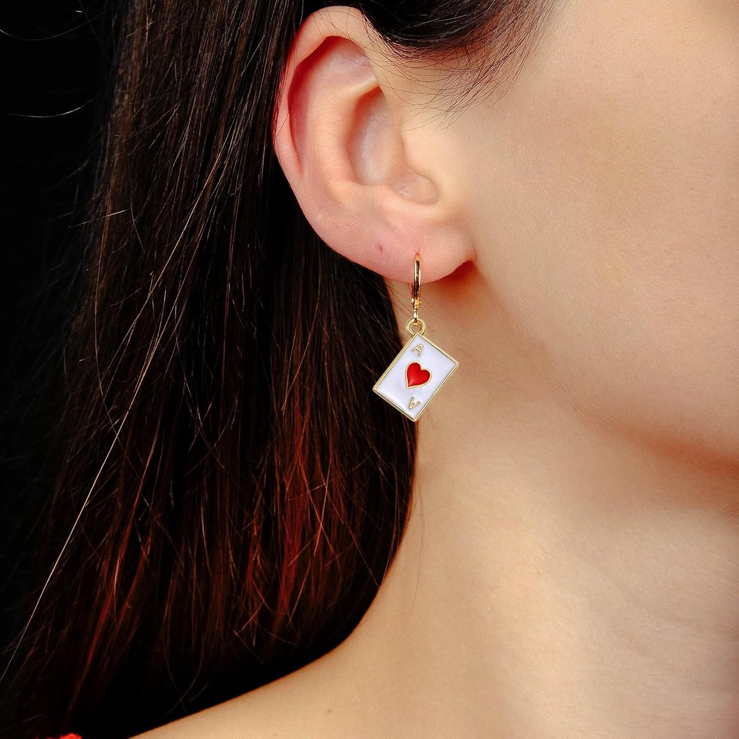 uxcell Poker Card Charm, Metal Enamel Mini Poker Playing Card Alloy Charm Rectangle Bulk Pendant for DIY Making Keychain Crafts - Image 5