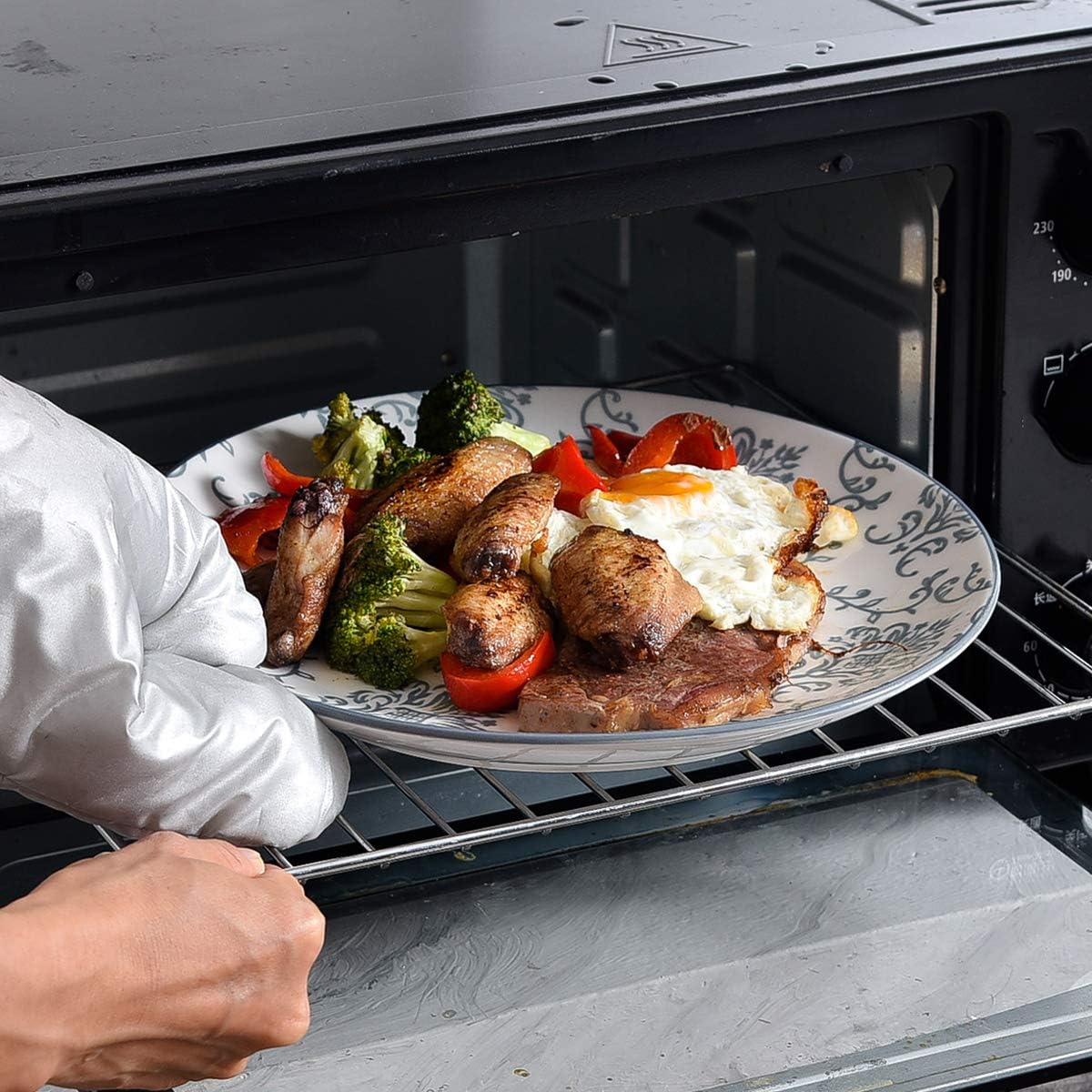 12-Piece Dinnerware Set, Ceramic Dish Set with Plates, Bowls, Nonstick, Durable Stoneware, Grey for Kitchen