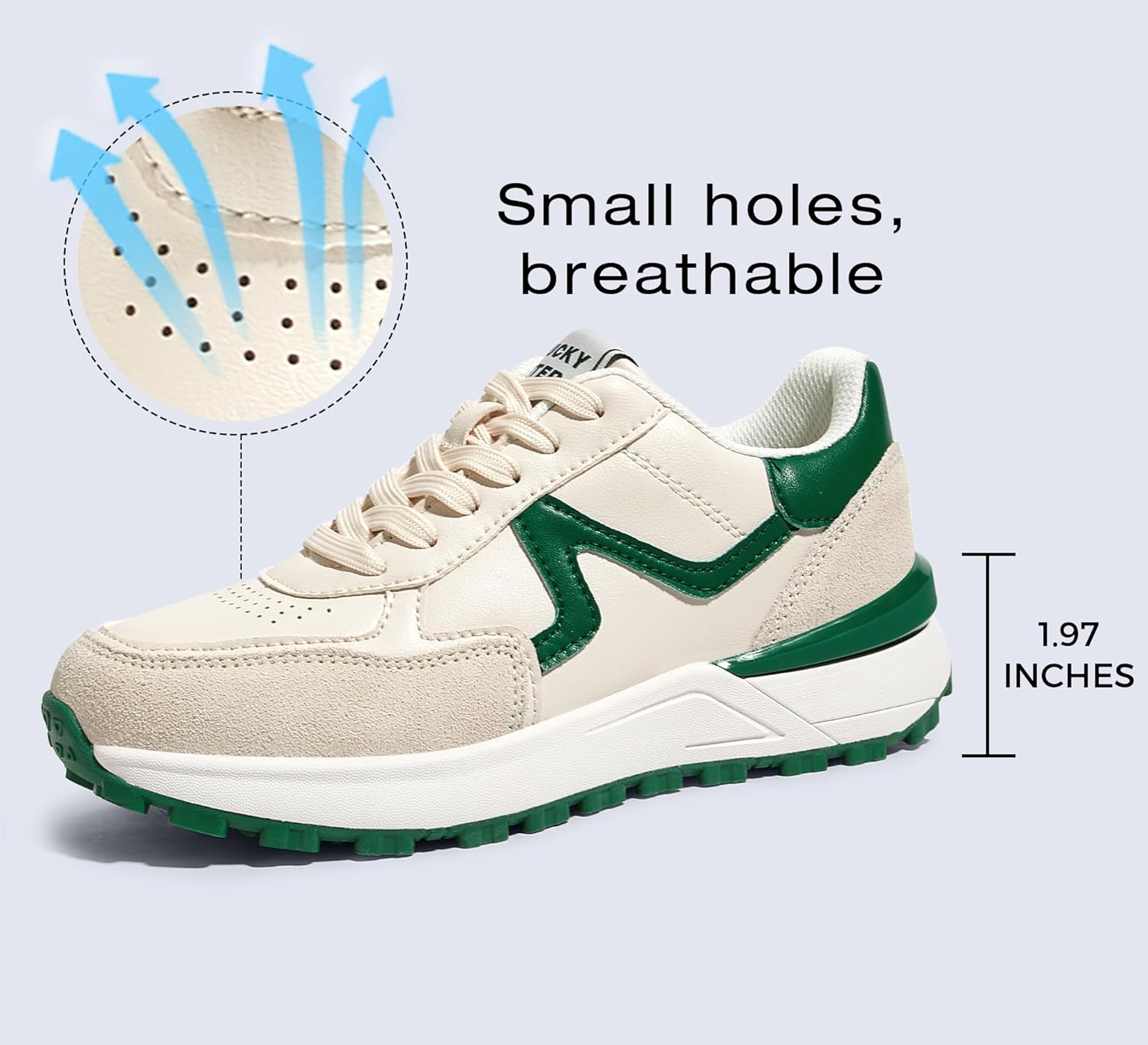 LUCKY STEP Women's Retro Fashion Casual Sneakers Colorblock Platform Classic Trendy Trainning Anti-Slip Tennis Travel Walking Shoes - Image 3