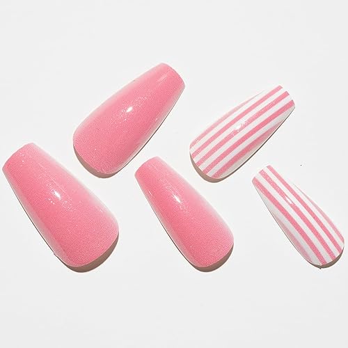 Miniatura 8 de GLAMERMAID Gothic Devil Eyes - Uñas postizas a presión de ataúd mediano, 24 piezas de uñas postizas acrílicas largas negras con purpurina,