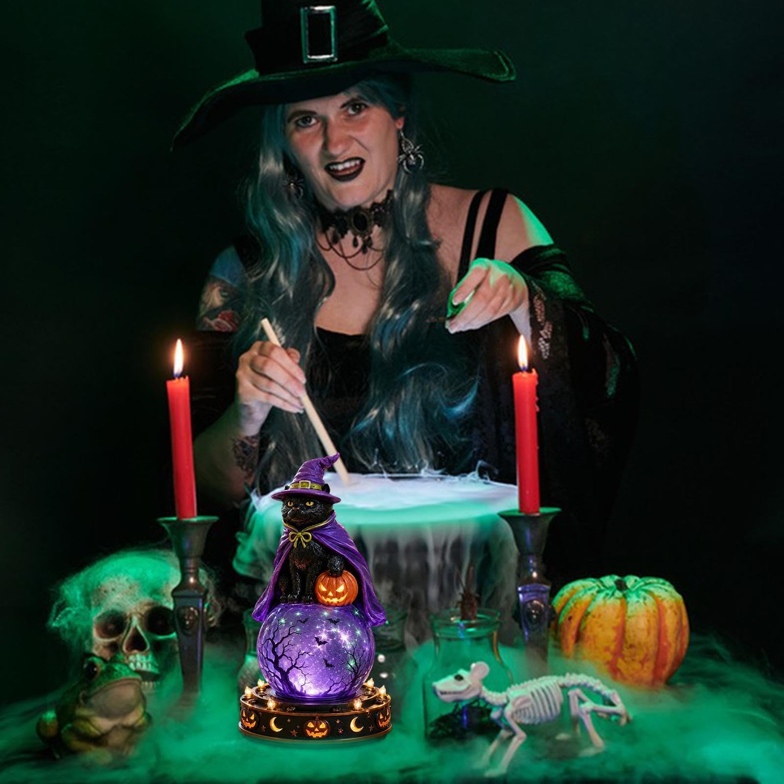 Świecąca Kula Kryształowa Halloween Świąteczna ozdoba świetlna
