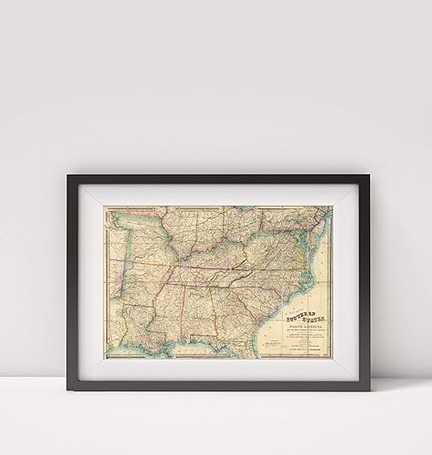 1865 Map of United StatesMap of The Southern States of North AmericaTitle Map of The Southern Sta