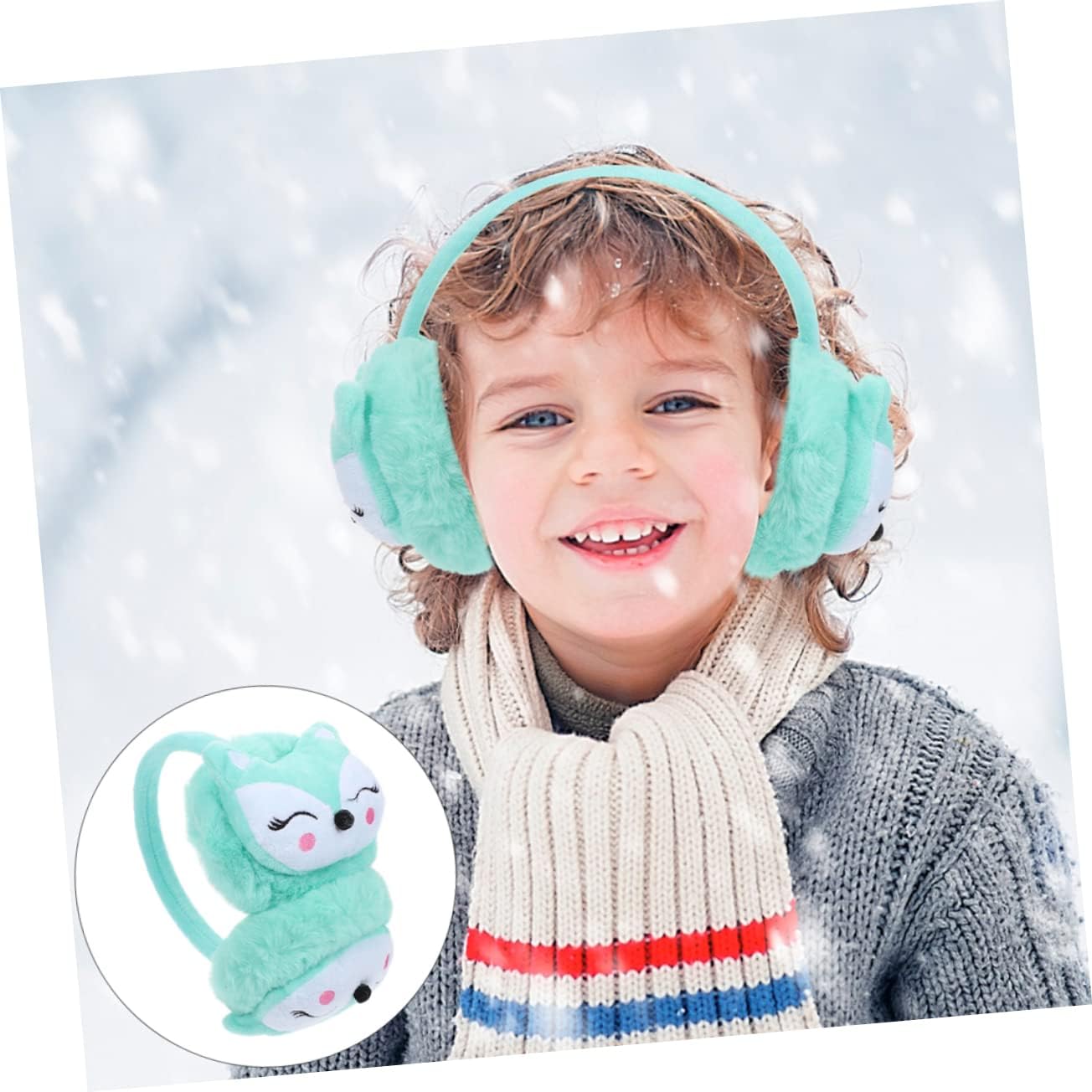 Children's Ear Muffs 2-Piece Set Winter Warm Earmuffs for Boys and Girls Comfortable Washable Ear Covers for Boys Girls