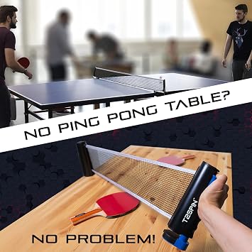 Premium Retractable Ping Pong Net for Any Table - Portable Table Tennis Net -Ping Pong Net with Clamps -Table Tennis Accessories - with Large Storage Bag