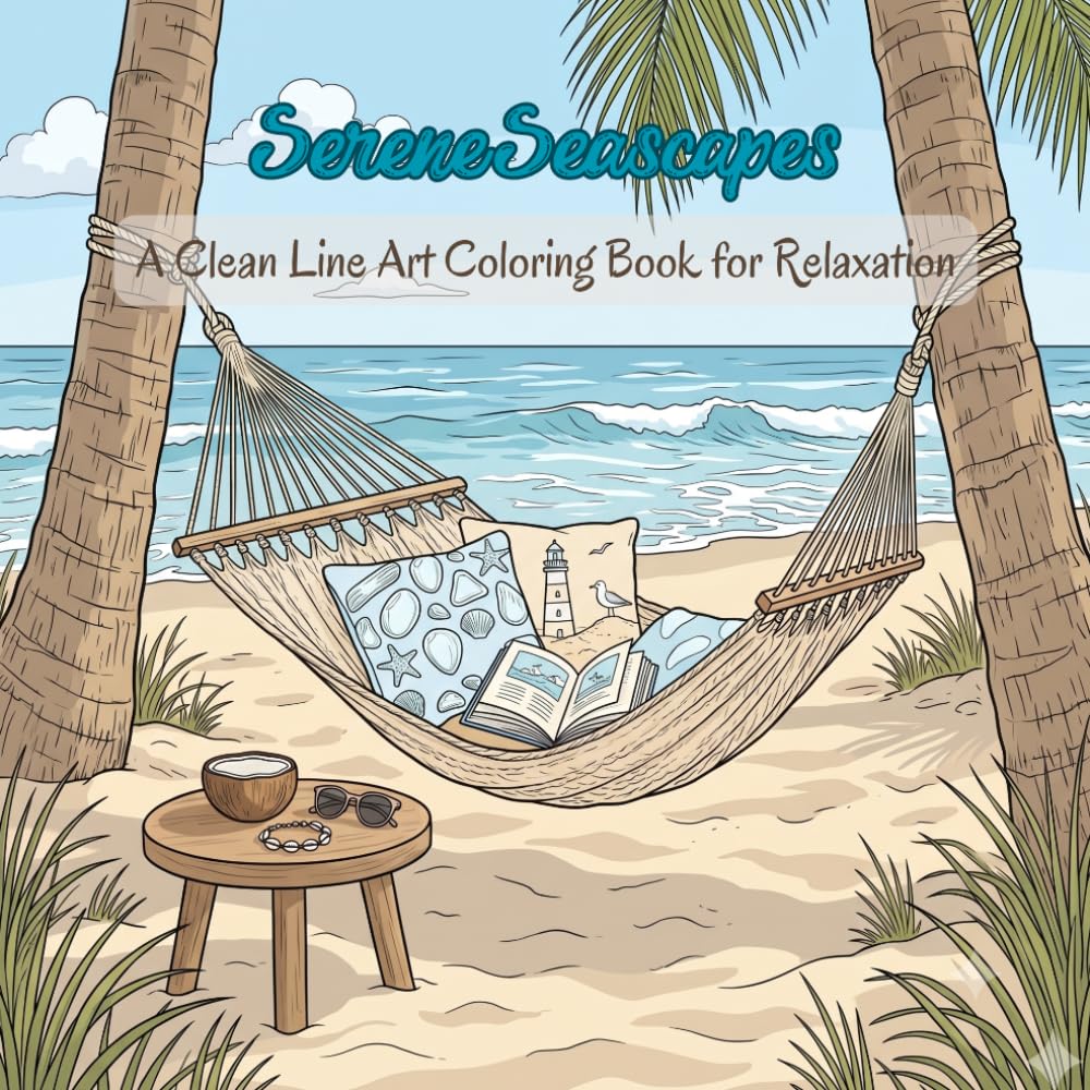 Serene Seascapes: A Clean Line Art Coloring Book for Relaxation (Beautiful Coastal Landscapes and Ocean Scenes for Adults)