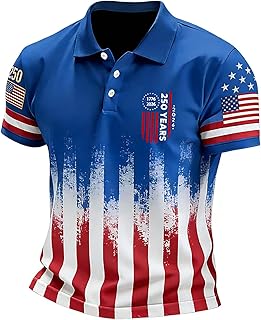 Camisa Patriótica de Manga Corta para Hombre – Estilo Casual de Punto para el Día de la Independencia, Tela Suave y Transpirable, Ideal para Celebraciones al Aire Libre con Familia