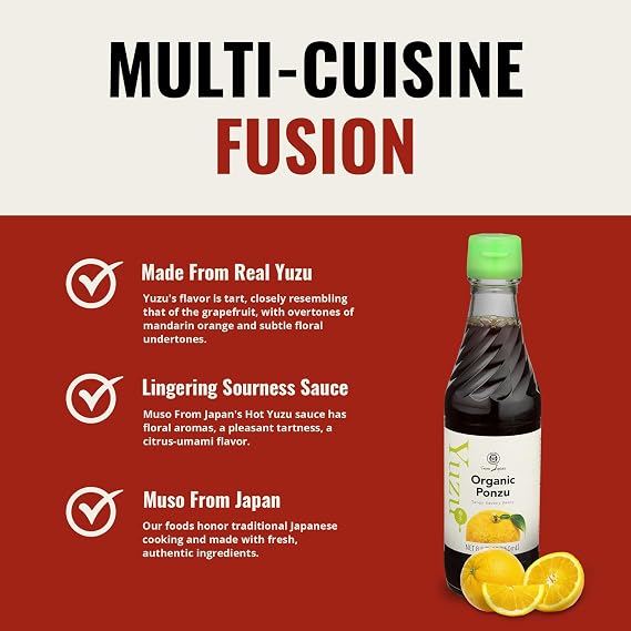 Muso From Japan - Organic Ponzu - Authentic Flavor, Vegan and Gluten-Free - 8.5 Fl Oz