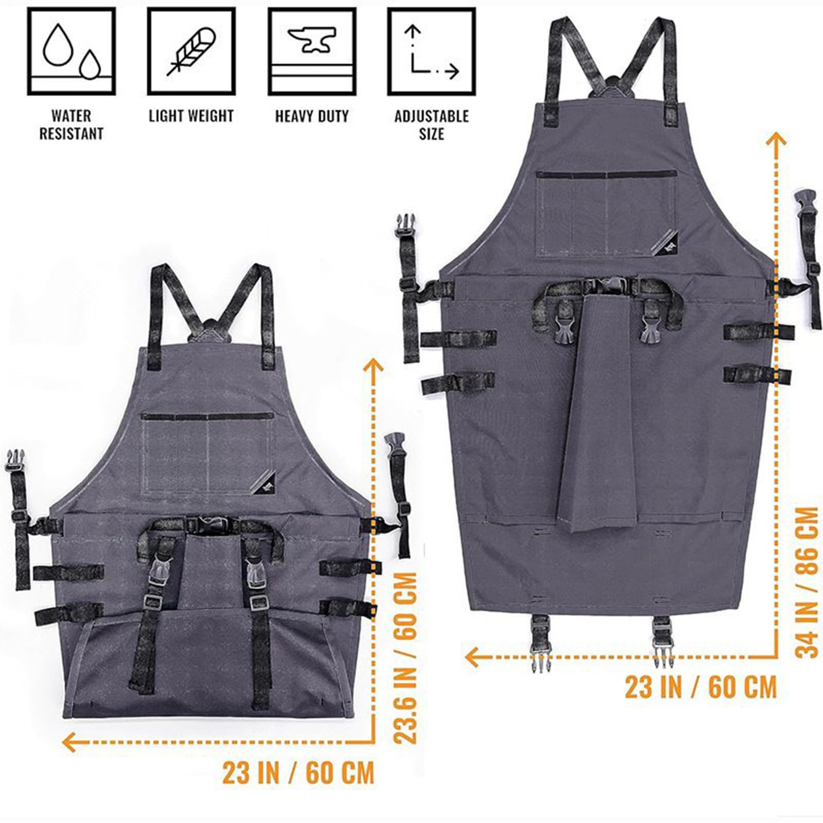 Tablier de jardin pour la récolte – Tablier de jardinage pour homme et femme | Accessoires pour le travail, la cuisine, la cuisine, le chef, la pelouse, la terrasse, la cueillette de fruits, la