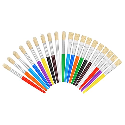 20 Pcs Kids Paint Brushes Set