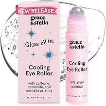 grace & stella Under Eye Brightener with Cooling Metal Rollerball - Ceramide & Caffeine Eye Cream for Puffy Eyes - Travel Size Toiletries - Vegan Skincare 15ml / 0.51floz