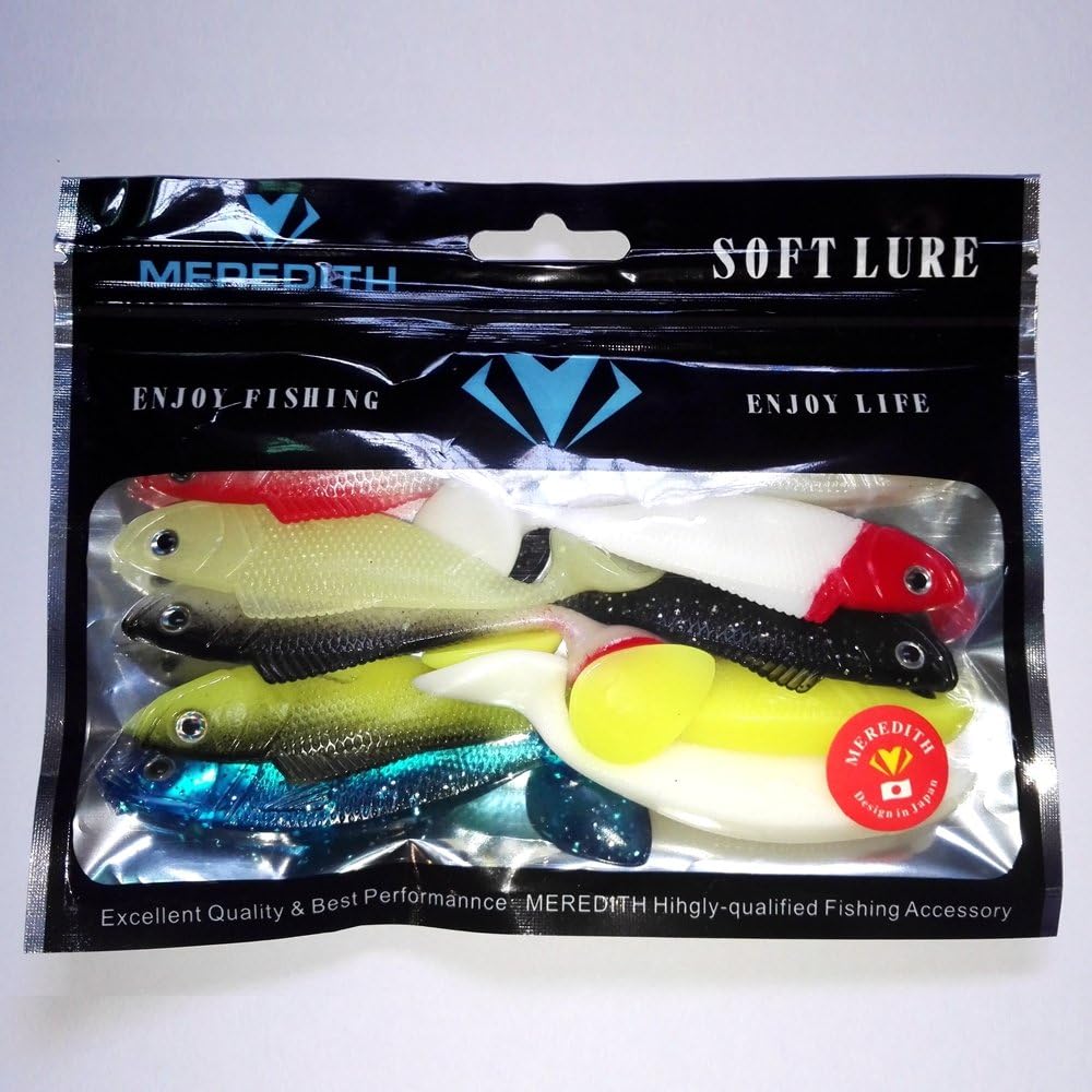 4 Type Soft Plastic Bait for Fishing Lure Artificial Swimbait for All Kinds of Fishing Rigs(Mutlicolor,Multi-size,assorted packing)