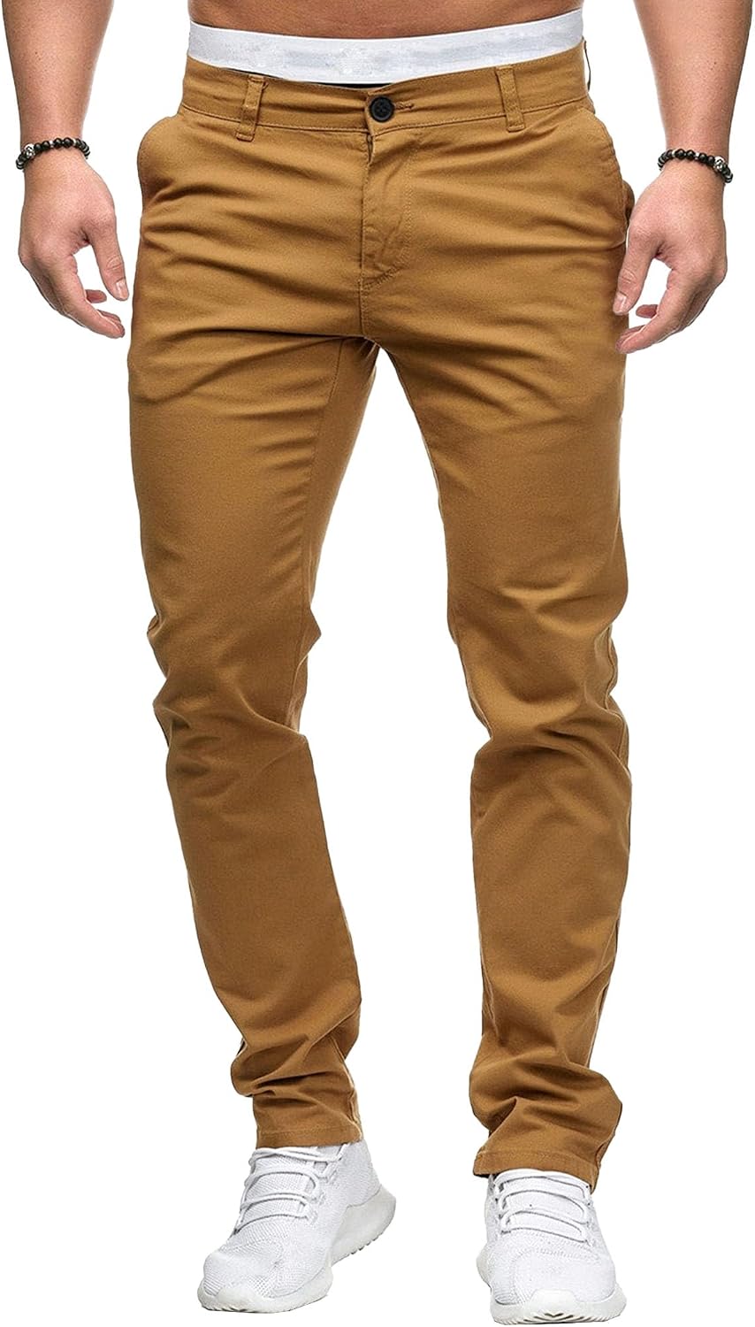 Men's Skinny Business Hiking Pants Slim Fit Outdoor Casual Trousers Comfort Lightweight Joggers Stylish Pants