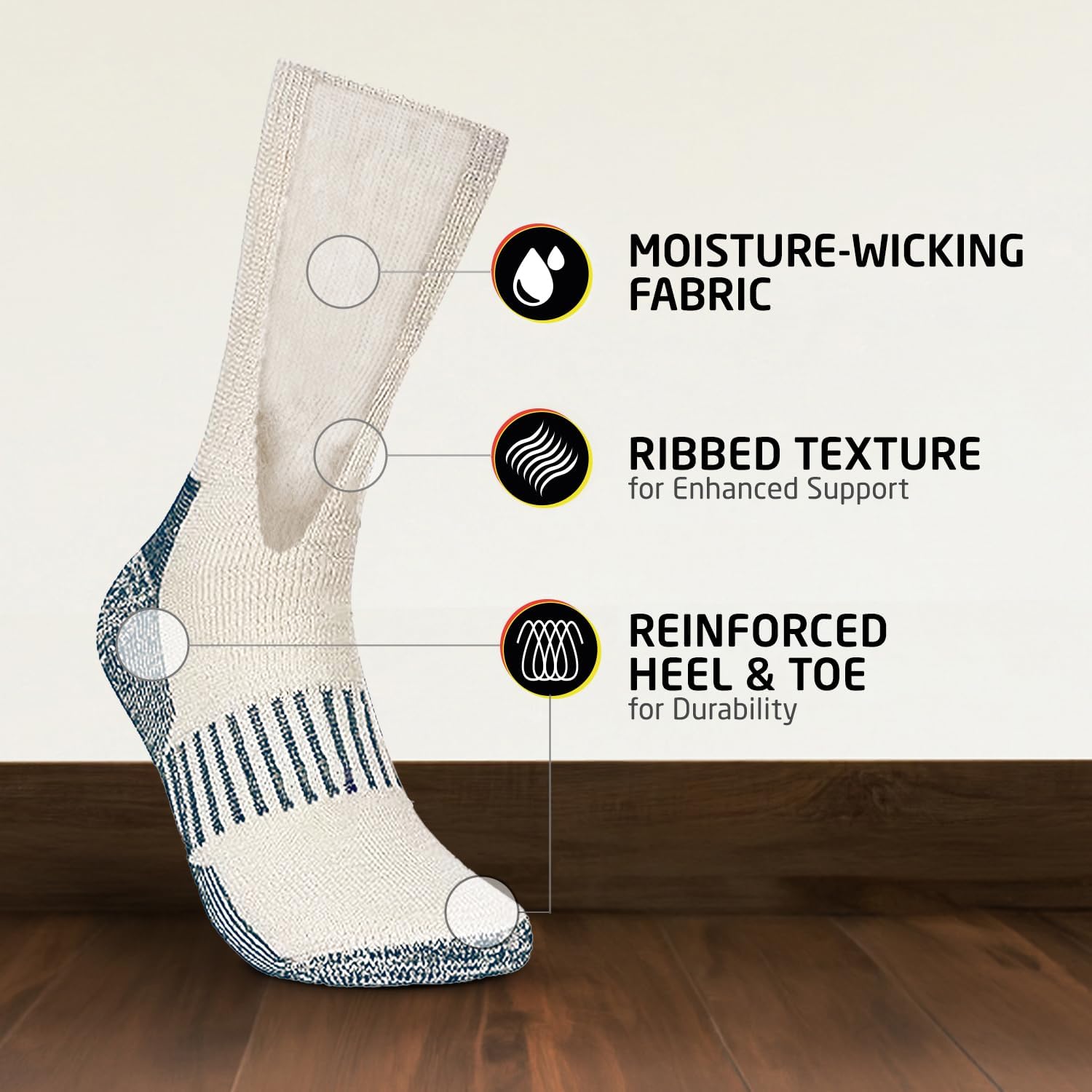 HOT FEET Cozy Wool Blend Kids Socks - Crew Winter Socks for Boys/Girls - 4 Pack