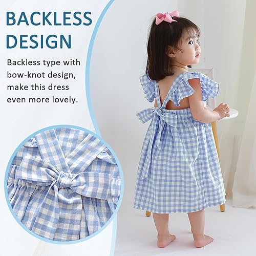 Miniatura 3 de Zanie Kids Vestidos de Pascua para niñas, vestido de verano para niñas, ropa de juego, trajes de fotos familiares