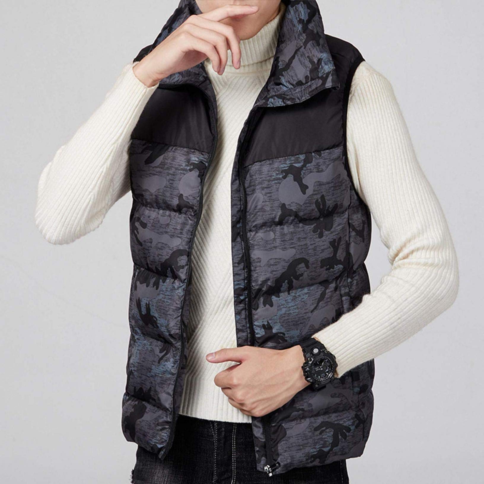 Chaleco calefactor contra el frío extremo chaqueta térmica gris mediana WANGLXST