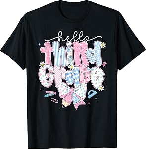 Hello Third Grade Team 3rd Grade Back to School Teacher Kid T-Shirt