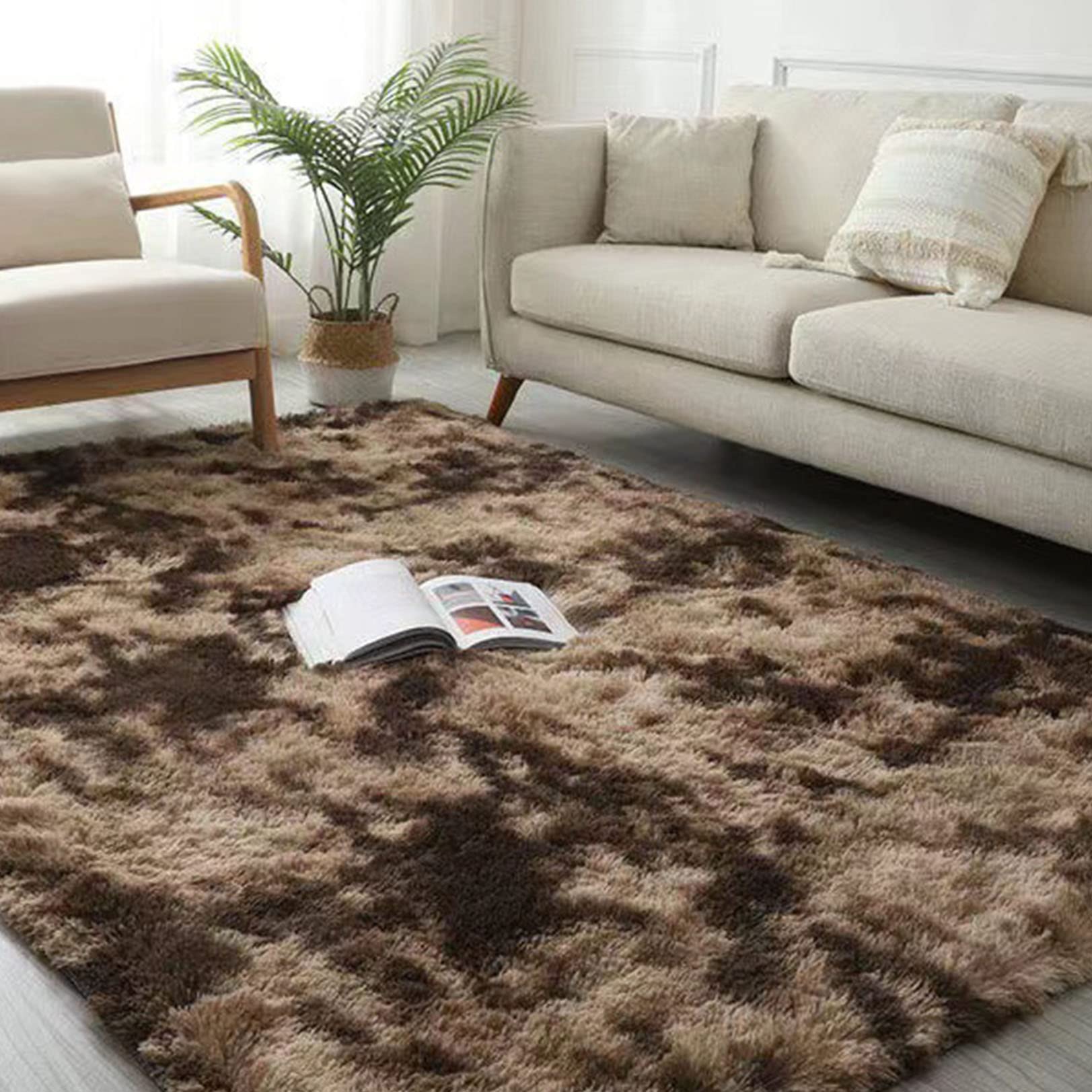 Nowoczesny antypoślizgowy dywan 180 x 240 cm - stylowy brązowy dywan do salonu, sypialni i jadalni - idealne rozwiązanie do dekoracji domu dla wygody i elegancji