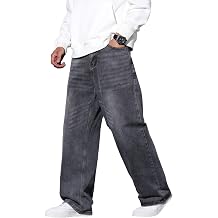 Baggy Jeans Men Wide Leg Hip Hop Jean Casual Y2K Denim Pants Loose Fit Skater Long Trousers