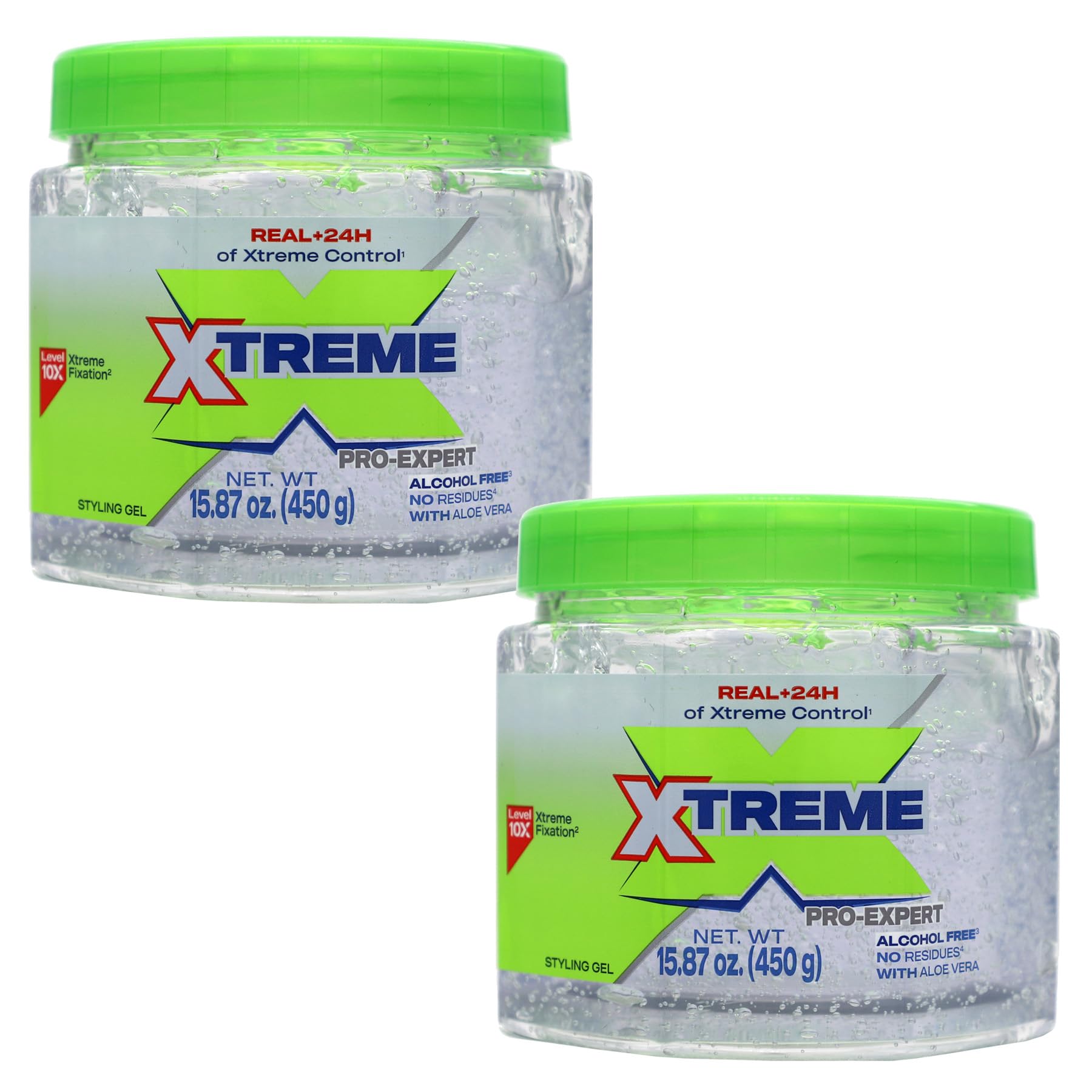 Xtreme Professional Styling Gel, Clear with Aloe Vera, Alcohol-Free, Maximum Hold, 15.87 oz, 2 Pack
