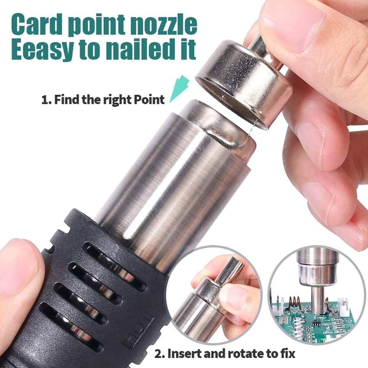 2 in 1 Rework Station, SMD Soldering Station Double Digital Display Cool Hot Air Gun Soldering Iron, 220V