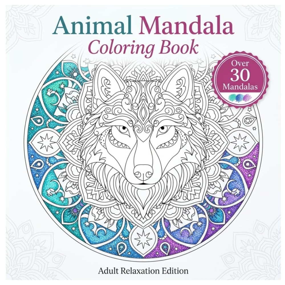 Animal Mandala Coloring Book: Relaxing Stress Relief Designs for Adults