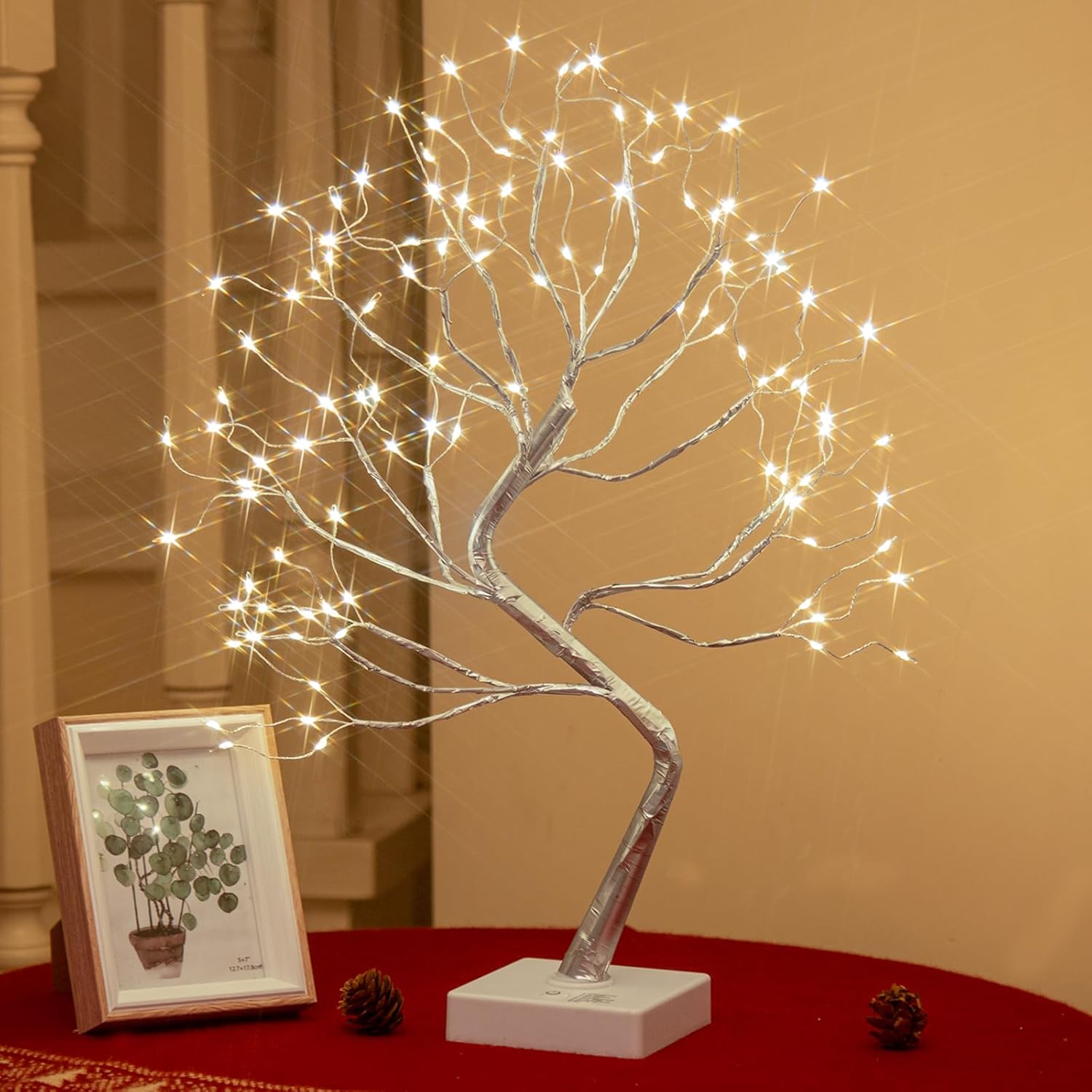 Probuk Led-boomverlichting, 24 warmwitte leds, berk, lichtboom voor