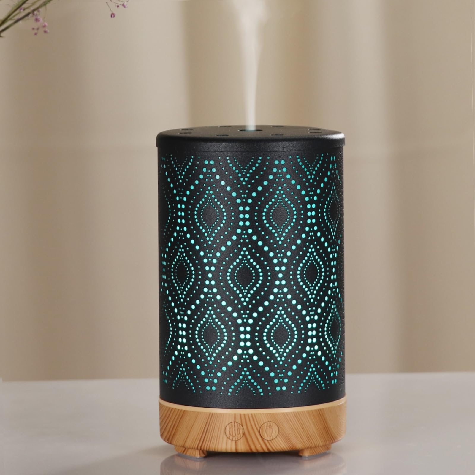 Zen'Arôme Difusor ultrasónico de aromaterapia Sevilla, difusor de Aceite Esencial en frío, difusor eléctrico con Control Remoto, iluminación LED Personalizable, Carcasa de Metal con diseño Original