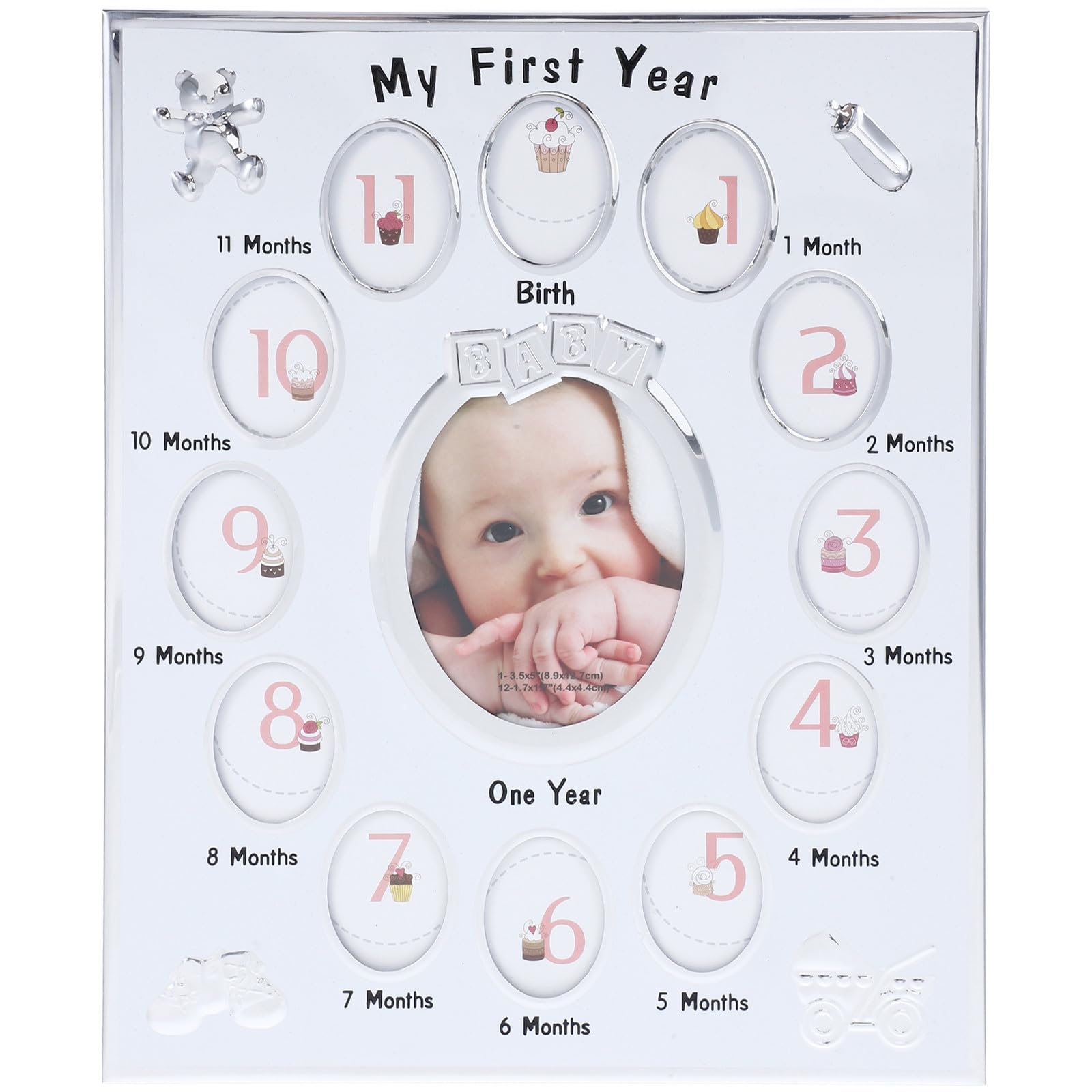 Cadre photo bébé 12 mois blanc pour décorer la chambre de votre enfant