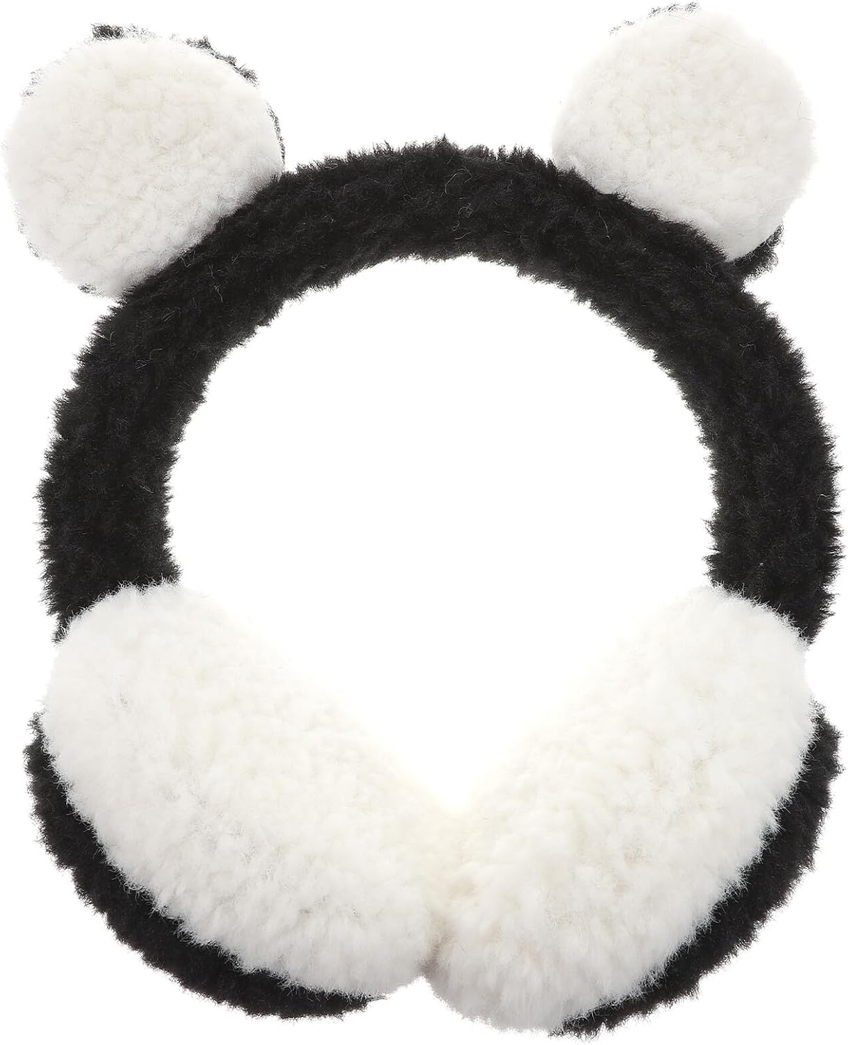 Bear Earmuffs Plush Ear Cover Winter Warm Furry Adjustable Outdoor Ear Warmer Black