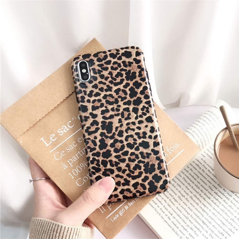 Topwin Leopard Case Compatible with iPhone Xs Max, Soft Flexible TPU Classic Fashion Leopard Print Chic Cheetah Ultra Slim Lightweihgt Rubber Floral Case for Apple iPhone Xs Max 6.5'' (Leopard)