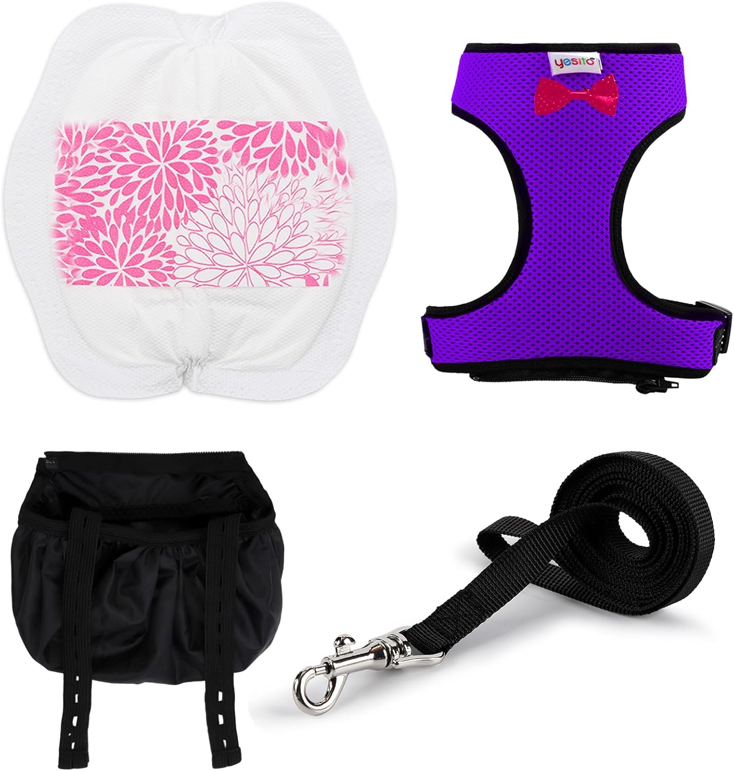 Adjustable Chicken Harness Diaper (5.4ft Leash) – Breathable & Washable Secure Training for Hens, Ducks & Chicks | Outdoor Walking & Discipline Solution Purple Large Size