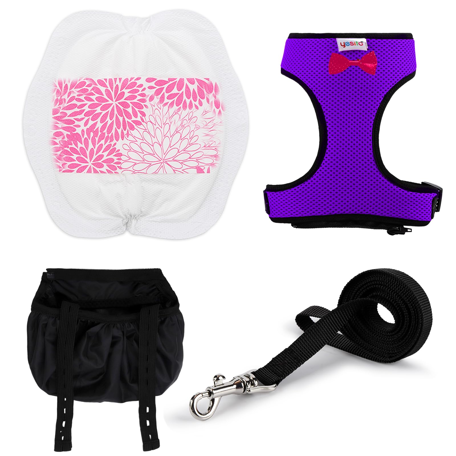 Yesito Adjustable Chicken Harness Diaper (5.4ft Leash) – Breathable & Washable Secure Training for Hens, Ducks & Chicks | Outdoor Walking & Discipline