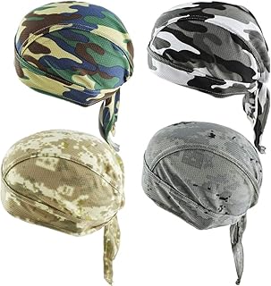 4 Pack Head Wraps Cycling Caps Dew Rag Skull Caps Beanie Cap Do Rags, Pirate Hats, Doo Rag, Durag Bandana