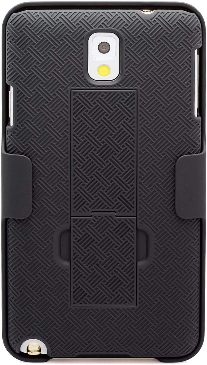 Galaxy Note 3 Case, Aduro Combo Shell & Holster Case Slim Shell Case w/Built-in Kickstand + Swivel Belt Clip Holster for Samsung Galaxy Note 3