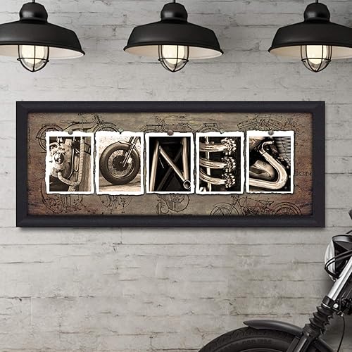Vista 68 de Personal Prints Impresión artística con nombre personalizado de motocicleta Regalo personalizado para Harley Davidson o motorista Bloque