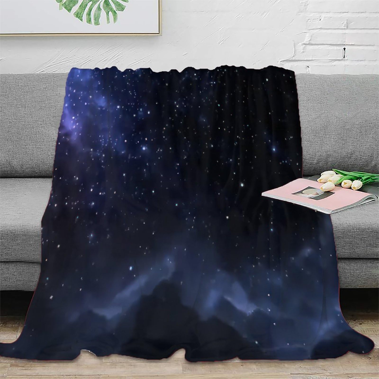 Couverture polaire microfibre nuit étoilée chaude 150x200 lavable