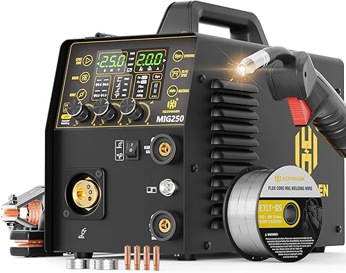 Miniatura 8 de H HZXVOGEN Soldador MIG, combo de soldador de plasma de 200 A, 7 en 1 de gas MIG/flujo sin gas núcleo MIG/pulso MIG/HF TIG/palo/corte/punto, máquina