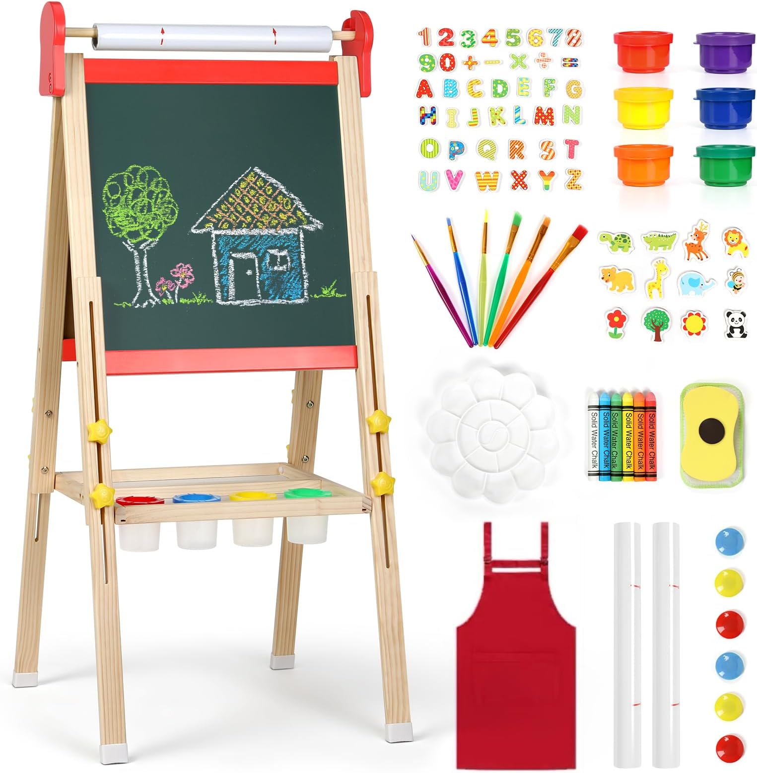 Kinderstaffelei Mit Papierrolle - Doppelseitige Maltafel Für Kleine Künstler