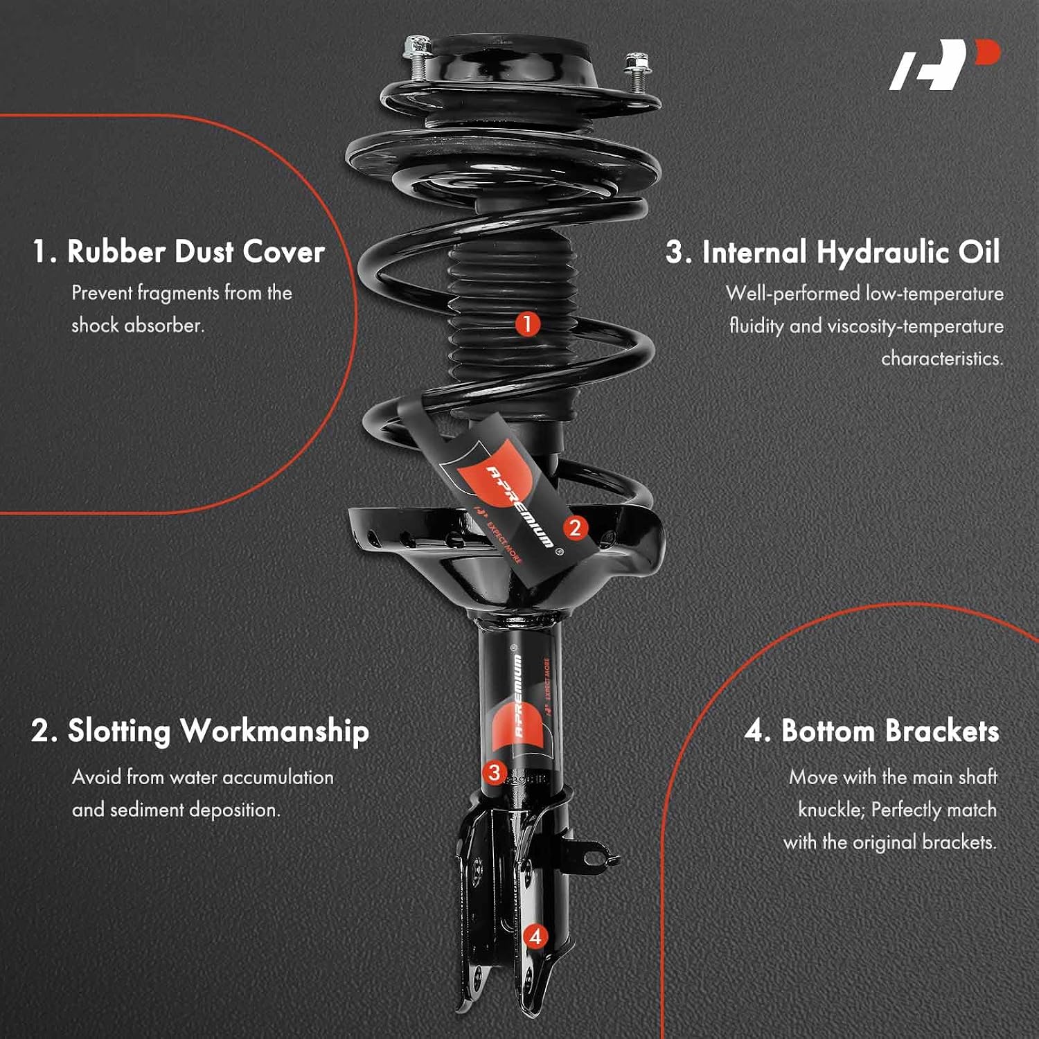 A-Premium Fronts Compatible with Subaru Impreza 2015-2016 - 2x Replacement Suspension Complete Strut Assembly Shock with Coil Spring