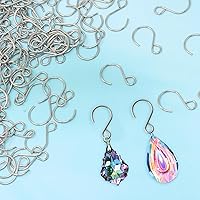 Vista 3 de Honbay 200 ganchos en forma de S de acero inoxidable para adornos pequeños, ganchos de cortina de cuentas de cristal para atrapasoles, lámparas