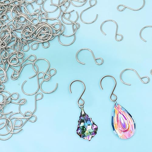 Miniatura 3 de Honbay 200 ganchos en forma de S de acero inoxidable para adornos pequeños, ganchos de cortina de cuentas de cristal para atrapasoles, lámparas de