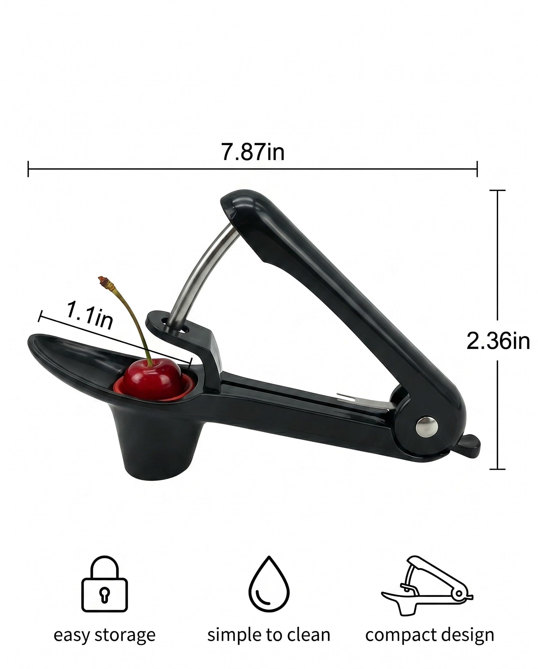 1 pièce Dénoyauteur Cerises, Outil Rapide & Efficace pour Pâtisserie, Confitures, Desserts. Pite proprement les cerises sans effort, anti-éclaboussures, préserve la chair